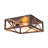 2 - Light Open Cage Square Wood Grain Flush Mount