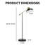 Lampe sur pied à bras réglable noire et dorée de style industriel, à gradation multi-angle, convient aux salons et aux chambres à coucher, facile à utiliser avec une pédale de commande.