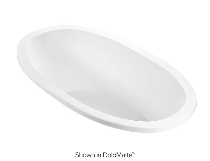 Adena 4 DoloMatte 73" x 36" Soaking Solid Surface Bathtub, Undermount, 21.75" H x 66" W x 42" D