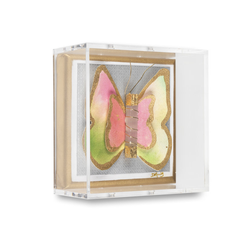 Acrylic 3-D Art Butterfly Shadowbox, Green