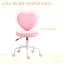 Chaise de bureau rose en forme de cœur, chaise pivotante réglable pour chambre à coucher et coiffeuse, style mignon et confortable