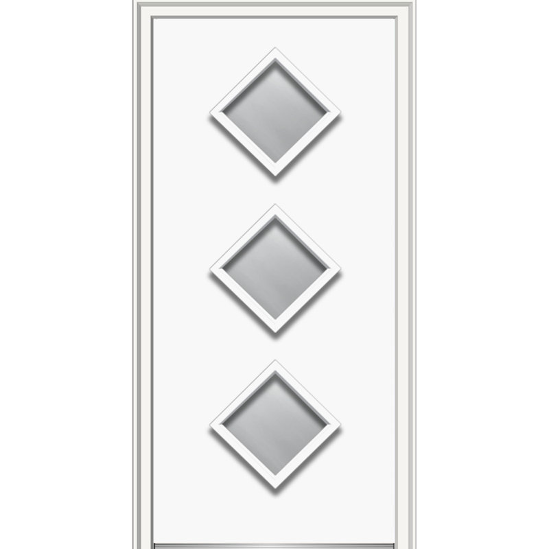 Porte d'entrée avant en fibre de verre Spotlight Spotlight, Blanc brillant, H 81,75 po x l 31,5 po x P 4,56 po