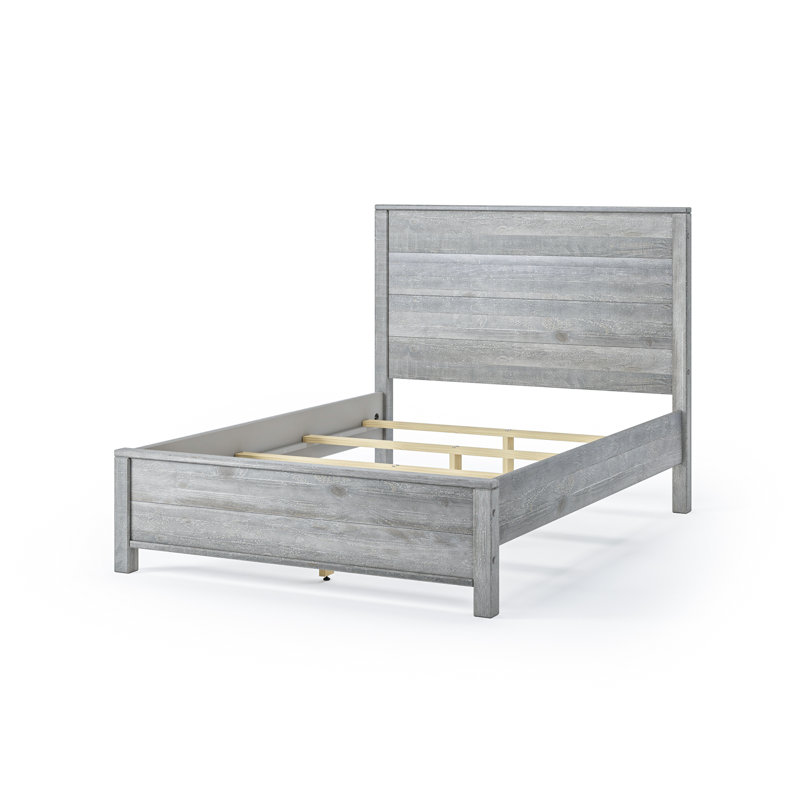 Lit plateforme standard Baja - Lit double - Finition bois flottant gris, Bois flottant gris, Double