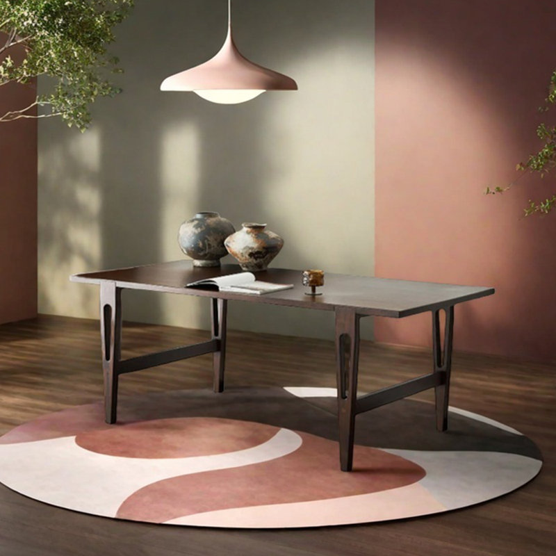 Table de salle à manger rectangulaire unique en bois de frêne, H 29,53 po x L 78,74 po x l 33,46 po