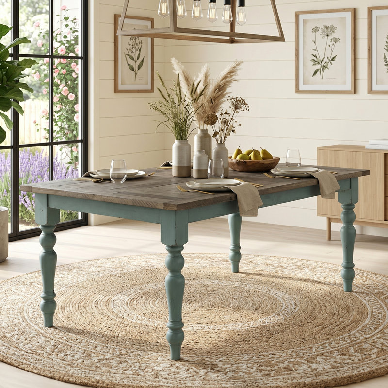 Cierra Rectangular with Solid Wood Base Dining Table