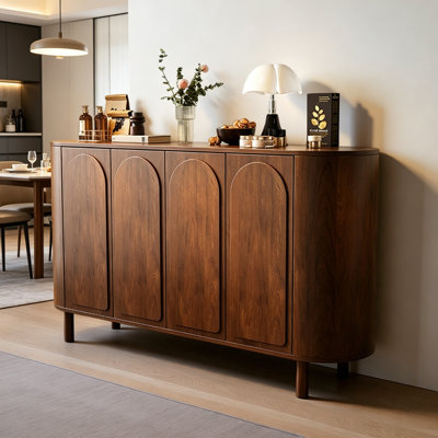 Modern Versatile Black Manufactured Wood Sideboard