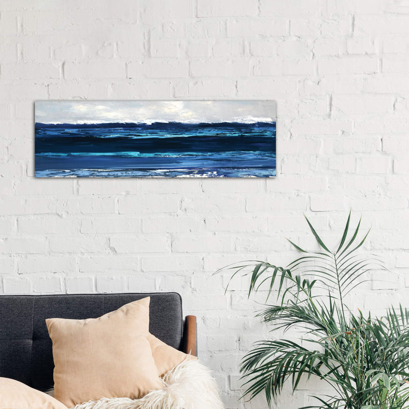 Summer Surf by Sally Swatland - Wrapped Canvas Panoramic Painting, 30.48 cm H x 91.44 cm W x 1.91 cm D
