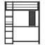 Lit mezzanine avec bureau, lit mezzanine double en métal, cadre de lit mezzanine double avec bureau et rangement compatible avec les adolescents-121071390