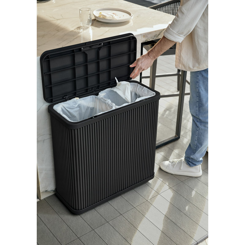 Poubelle Veradek Tambour, Black, Ensemble de 2