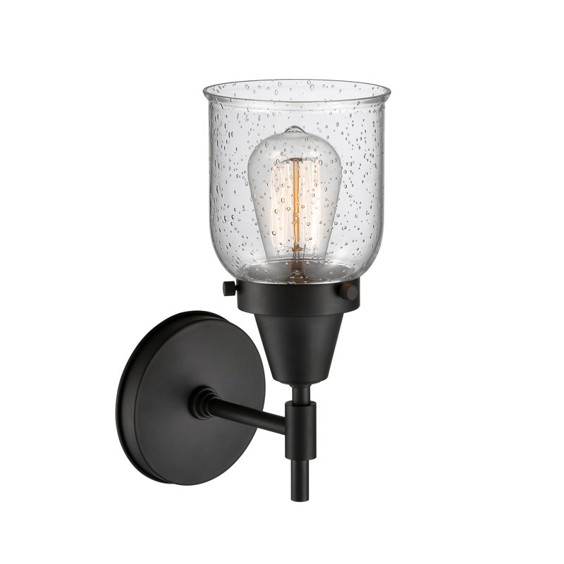 Gayle Chrome Armed Sconce, Matte Black, LED, Seedy