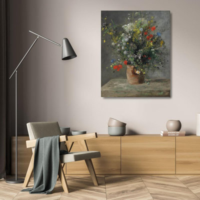 "Fleurs dans un vase" par Pierre-Auguste Renoir - Art mural sur toile tendue avec châssis
