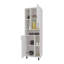 Garde-manger avec tablettes de rangement ouvertes et 2 portes, blanc