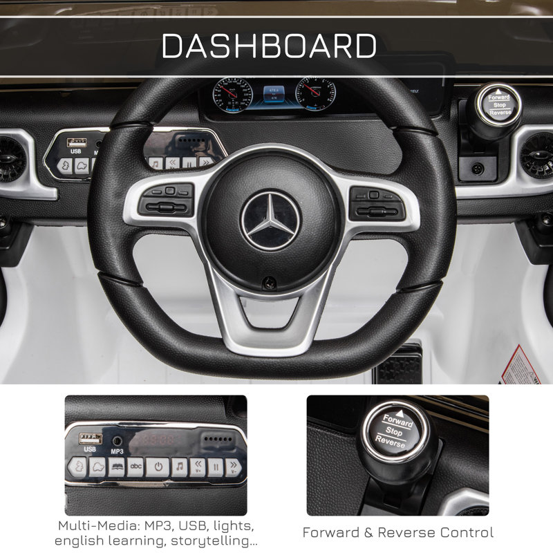White 12V Mercedes Benz G500 Kids Ride-On Truck