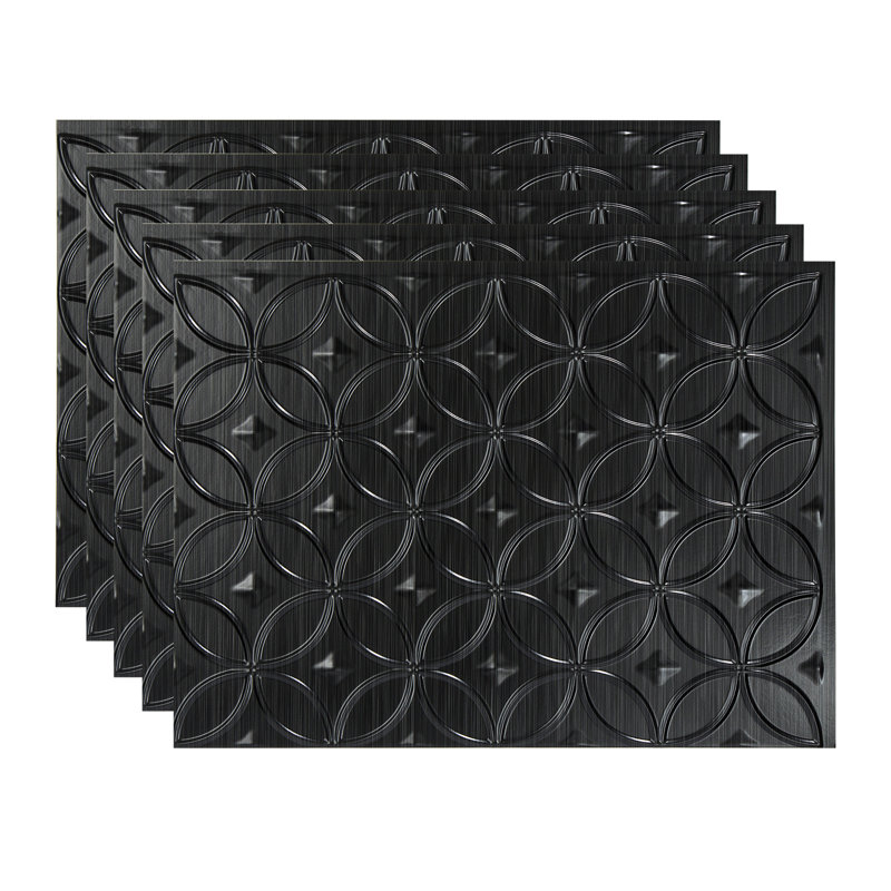 Panneau de dosseret décoratif en vinyle 18 po x 24 po FASÄDE Rings, Onyx brossé