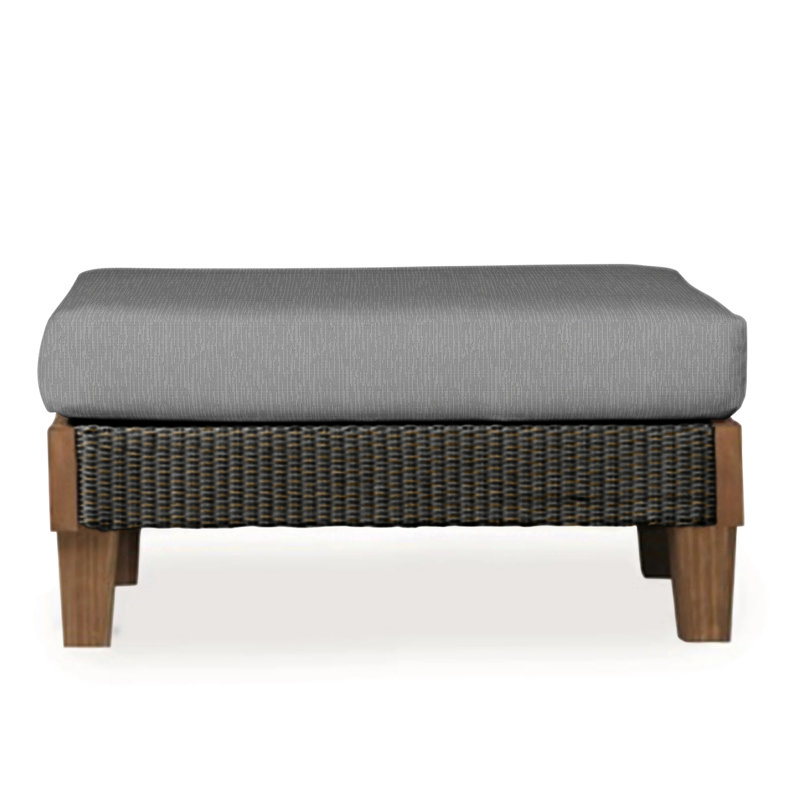 Catalina Outdoor Ottoman, Canvas Black Sunbrella® Canvas, Mink