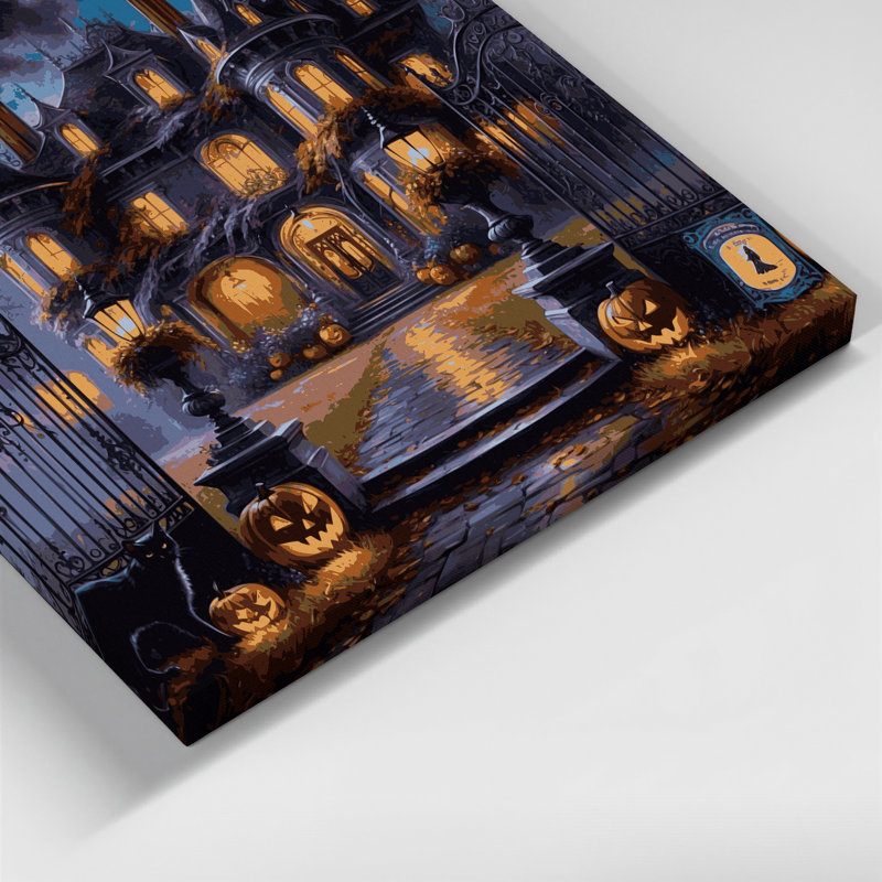 Halloween, images d'Halloween victorienne sur toile mauve, H 24 po x l 36 po