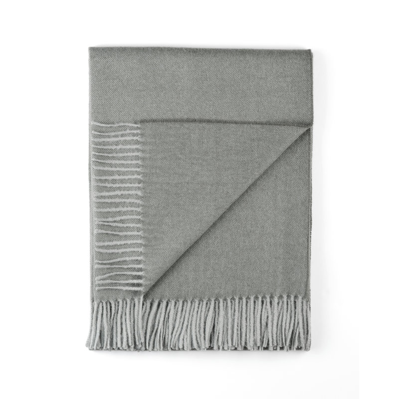 Iron Ore Gray Organic Wool Baby Throw Blanket