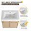 Ensemble de meuble-lavabo sur pied simple 30 po, meuble-lavabo sur pied avec comptoir en résine, 2 portes et 1 tablette