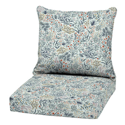 ARDEN Outdoor Deep Seat Cushion Set, 22 in x 24 in, Weather-Proof, Rain-Proof, Fade Resistant Patio Cushion Pistachio Botanical