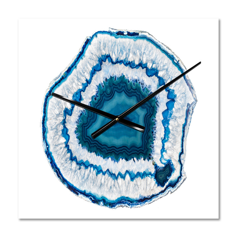 Horloge murale moderne en cristal bleu Agate, Très grand