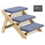 Wood Pet Stairs, 3-Step Dog Stairs for Beds, Sofa & Cars, 68 kg Load Capacity, Floded Flat Design, Stable & Sturdy Cat & Dog Step Ladder for Small Medium Large Older Pet Puppy Essentials