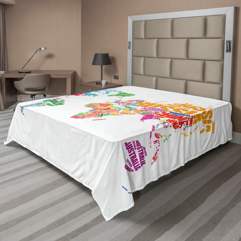 Multicolore_13753 Ambesonne, Drap plat de taille double