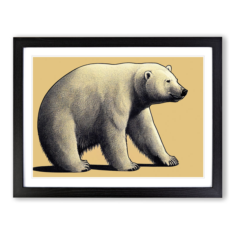 Sublime Polar Bear - Single Picture Frame Print, Black Framed, 46cm H x 64cm W x 2cm D