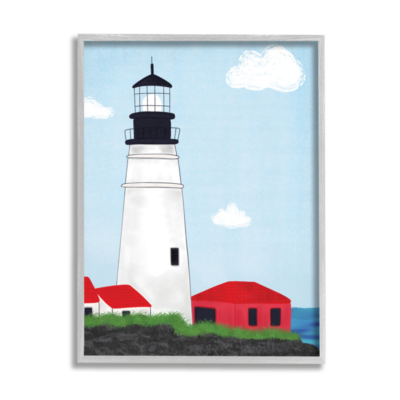 Phare de Tower Port, H 11 po x l 11 po x P 1,5 po, Estampe numérique Farmhouse