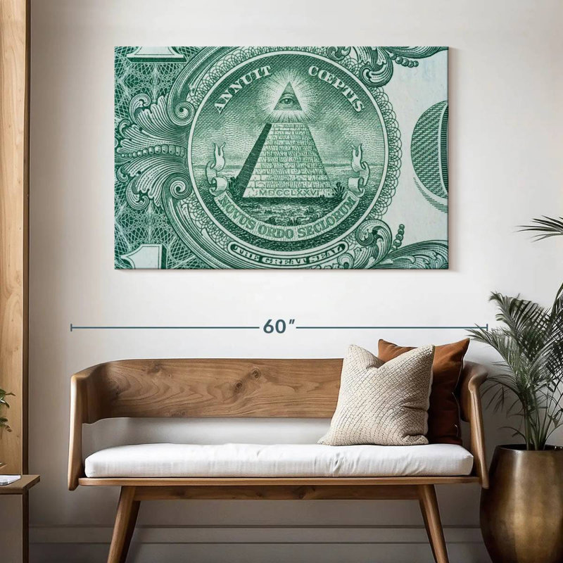 Billet d'un dollar américain, H 32 po x l 48 po