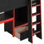 Lit mezzanine en bois avec bureau intégré, garde-robe, DEL et tiroir-1181359769