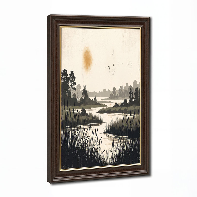 Toile texturée texturée avec arbres et oiseaux, H 24 po x l 36 po