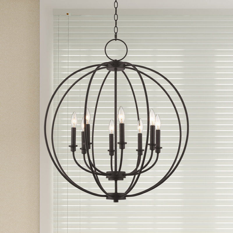 Monona 8 - Light Dimmable Globe Chandelier, Bronze
