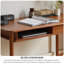 Simple Rectangular Medium Cherry Wood Writing Desk-674509332