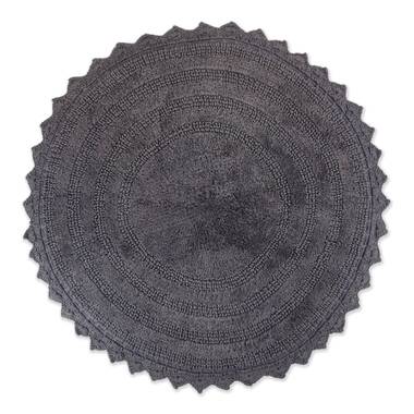 August Grove Lisk Oval 100% Cotton Solid Bath Rug Size: 17 W x 24 L, Color: Gray
