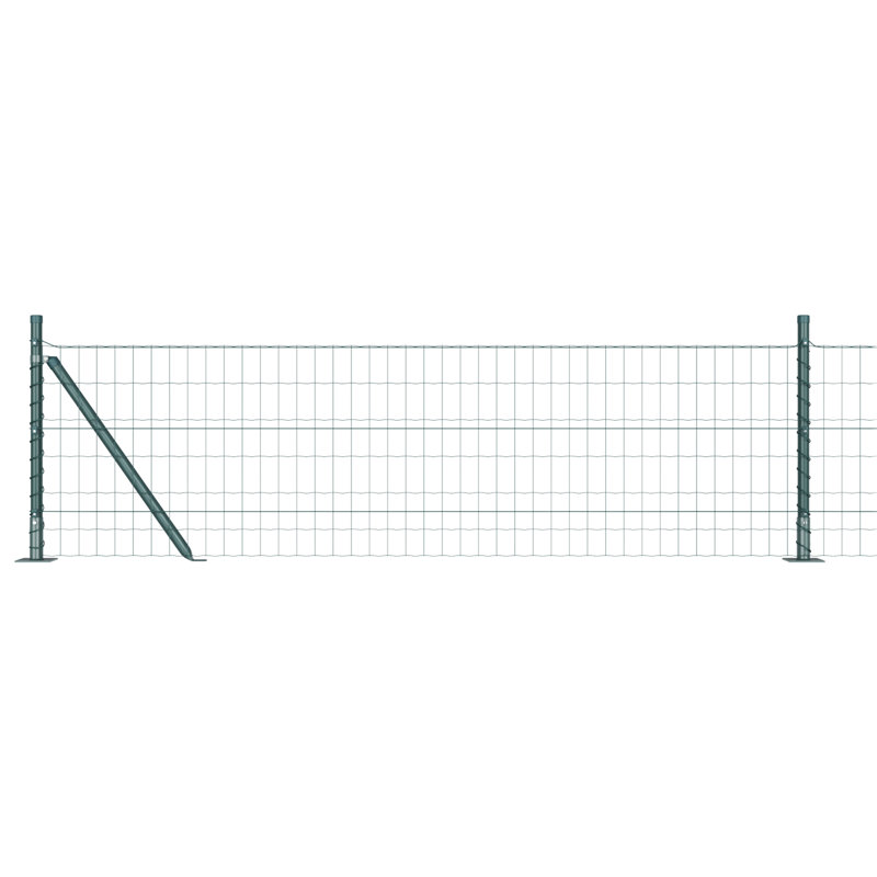 Euro Fence With 7 Posts Galvanised Steel, Green, 60cm H x 1000cm W
