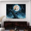 "Sense", Halloween, aquarelle, arbre, lune 29 - Art sur toile, impression sur toile 24 x 18