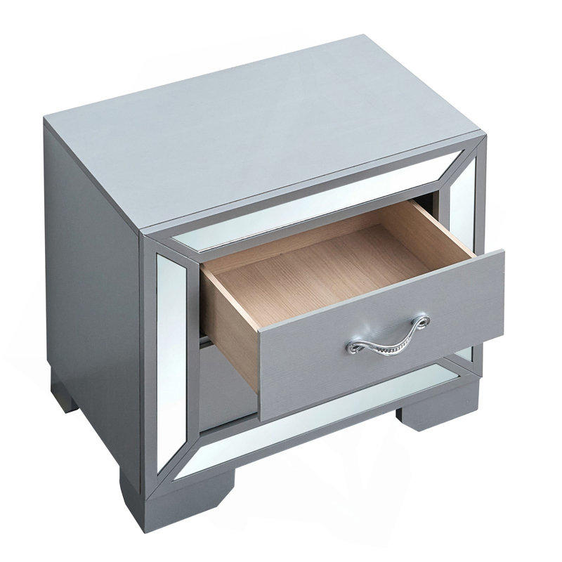 Murry G004800-N Nightstand , Silver