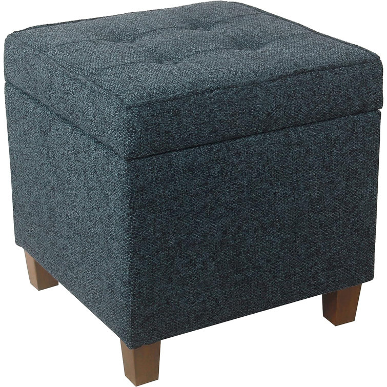 17.5" Wide Tufted Square Storage Ottoman