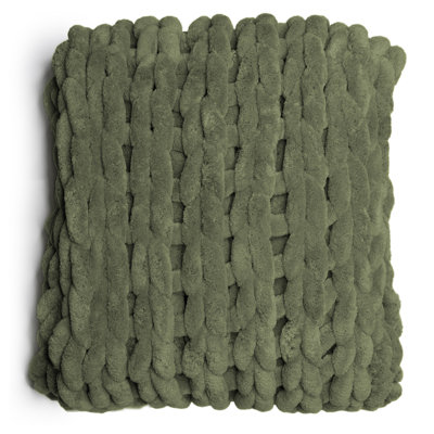 Donna Sharp Olive Chenille Knitted Throw