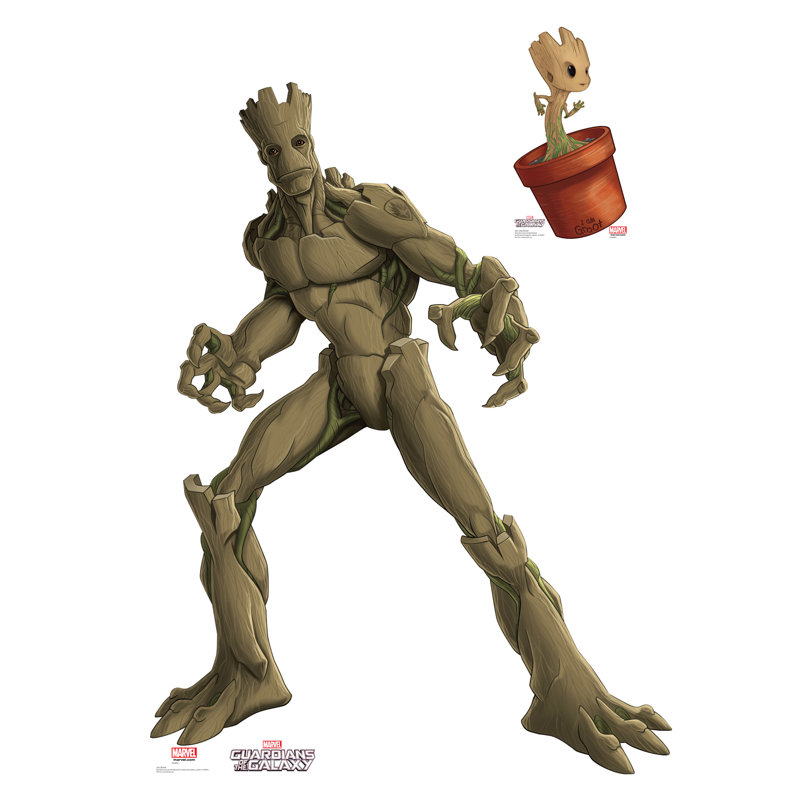 Groot and Little Groot Life Size Cardboard Cutout Standup