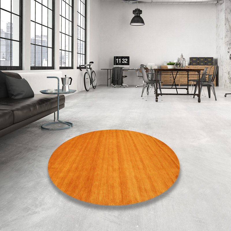 Tapis contemporain orange, Rond 3 pi