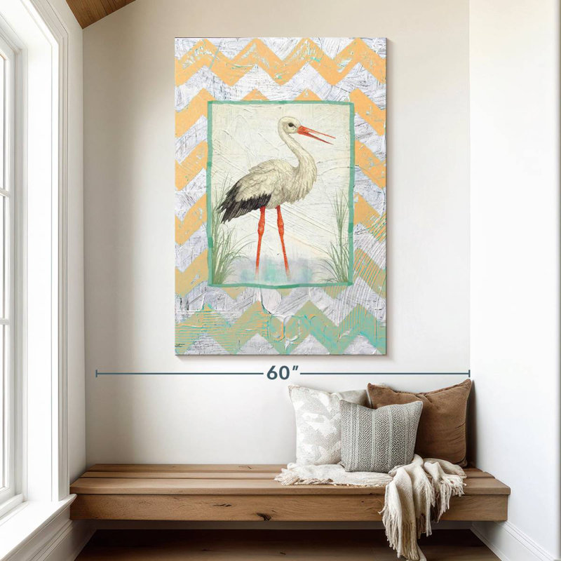 Brampt Crane In Water, 51" H x 34" W