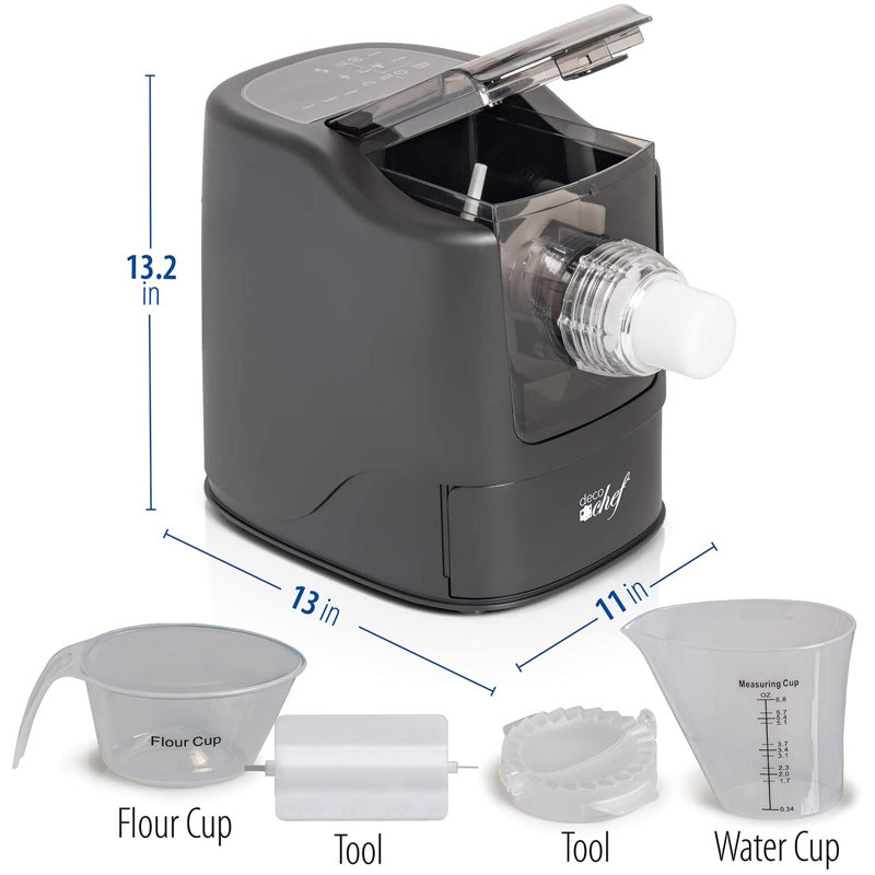 Black Electric Automatic Pasta Maker with 13 Interchangeable Discs
