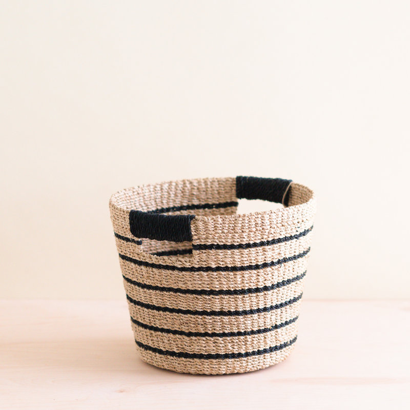 Black Stripes Tapered Basket