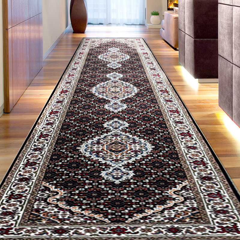 Wool Oriental Area Rug in Ivory, Runner 2'6" x 10