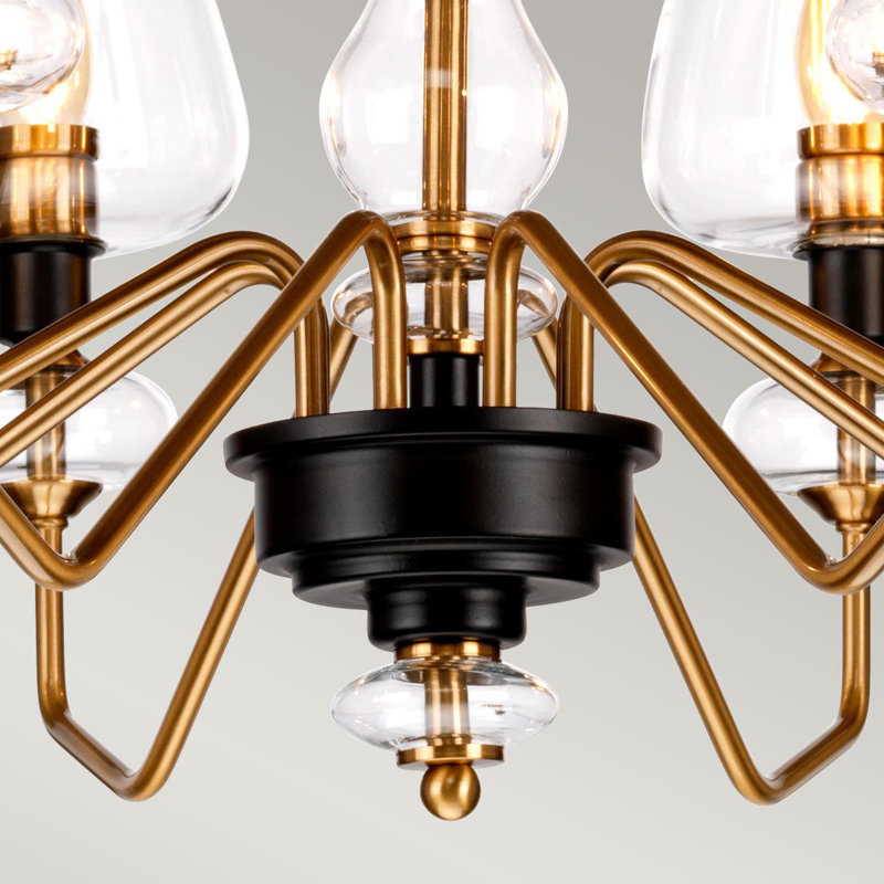 Khari 8 - Light Shaded Chandelier, Aged Brass