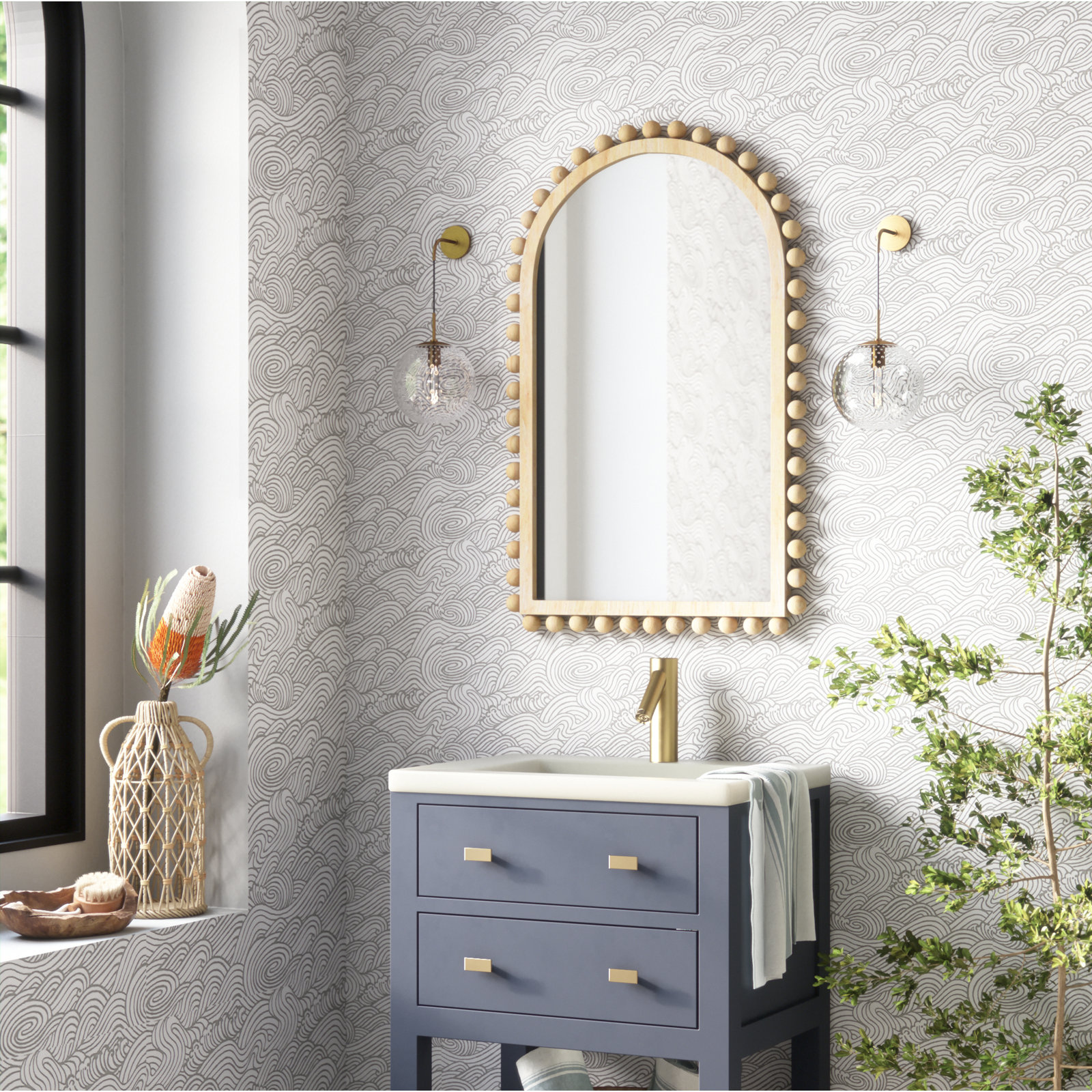 Ryker Wallpaper Double Roll, Gray