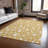 Machine Washable Indoor/Outdoor Christmas Tree Xhevrie Gold Rug-869189108