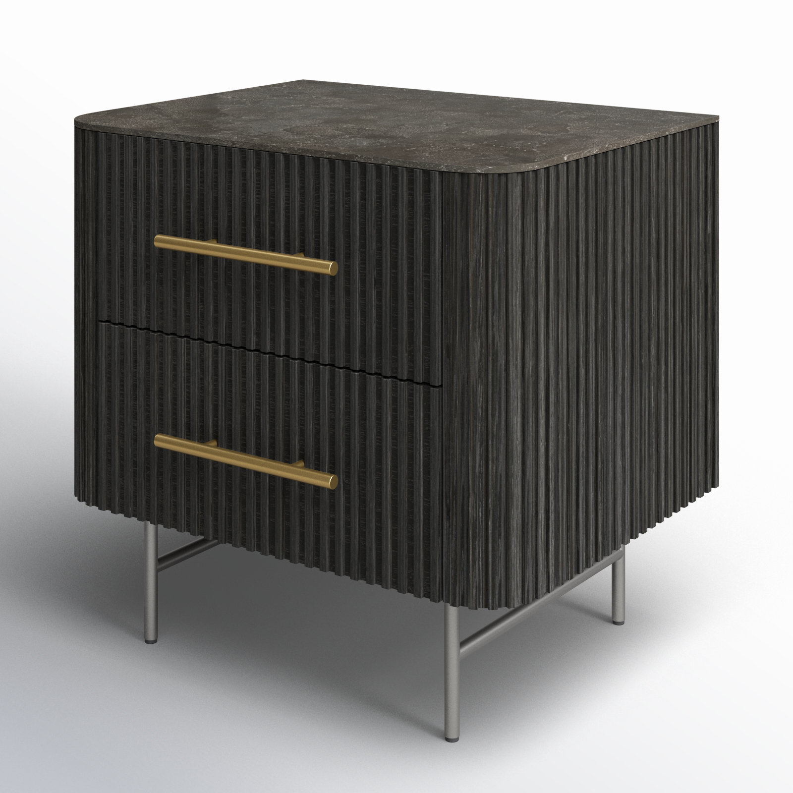 Geira 2 - Drawer Nightstand, Black