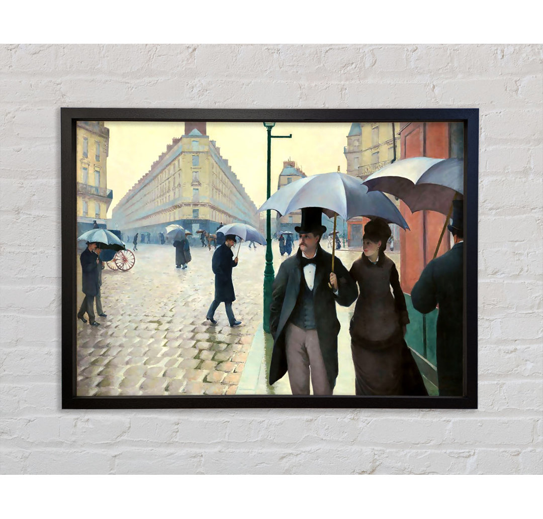 Gustave Caillebotte Pariser Straße an einem regnerischen Tag - Einzelbildrahmen Kunstdrucke auf Leinwand